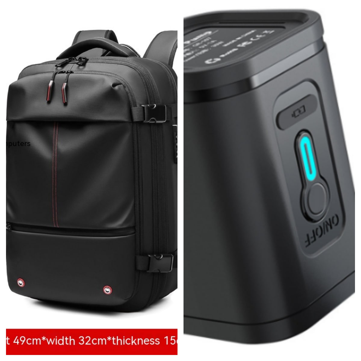 Travel Bag Durable Backpack Vacuum Pump Large Capacity Laptop - Image 4