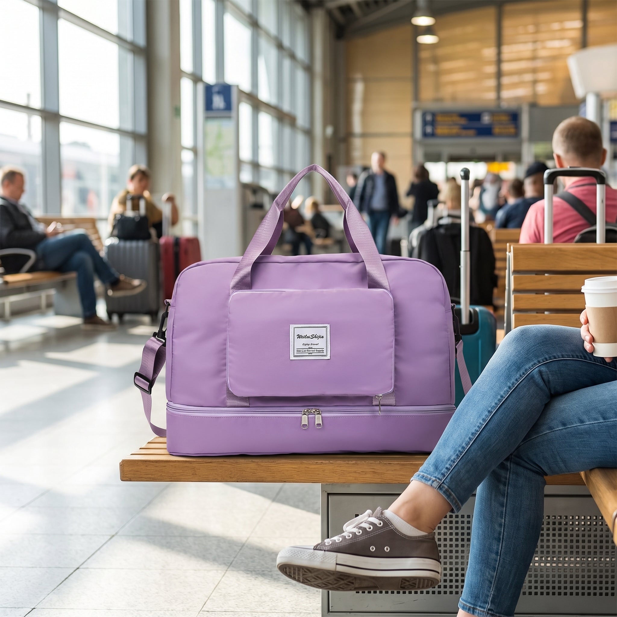 Travel Bag Nylon Duffel Foldable Design Business - in-use