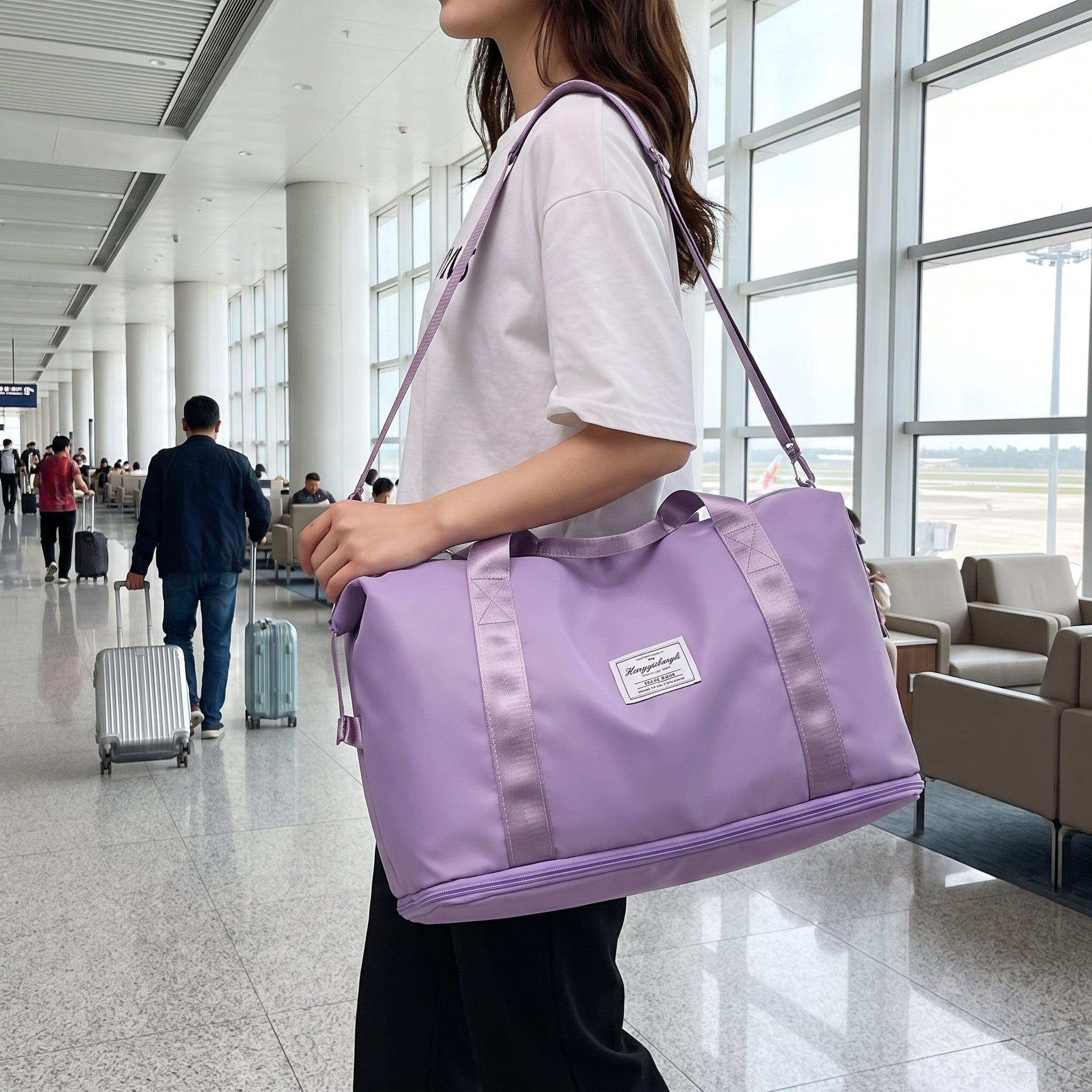 Travel Bag Lightweight Duffel Gym Bottom Compartment - Image 5
