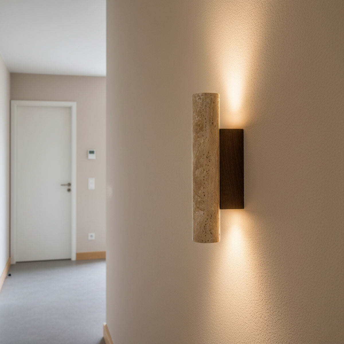 Travertine Style Hardwired LED Wall Light With Up Down Light - Image 21