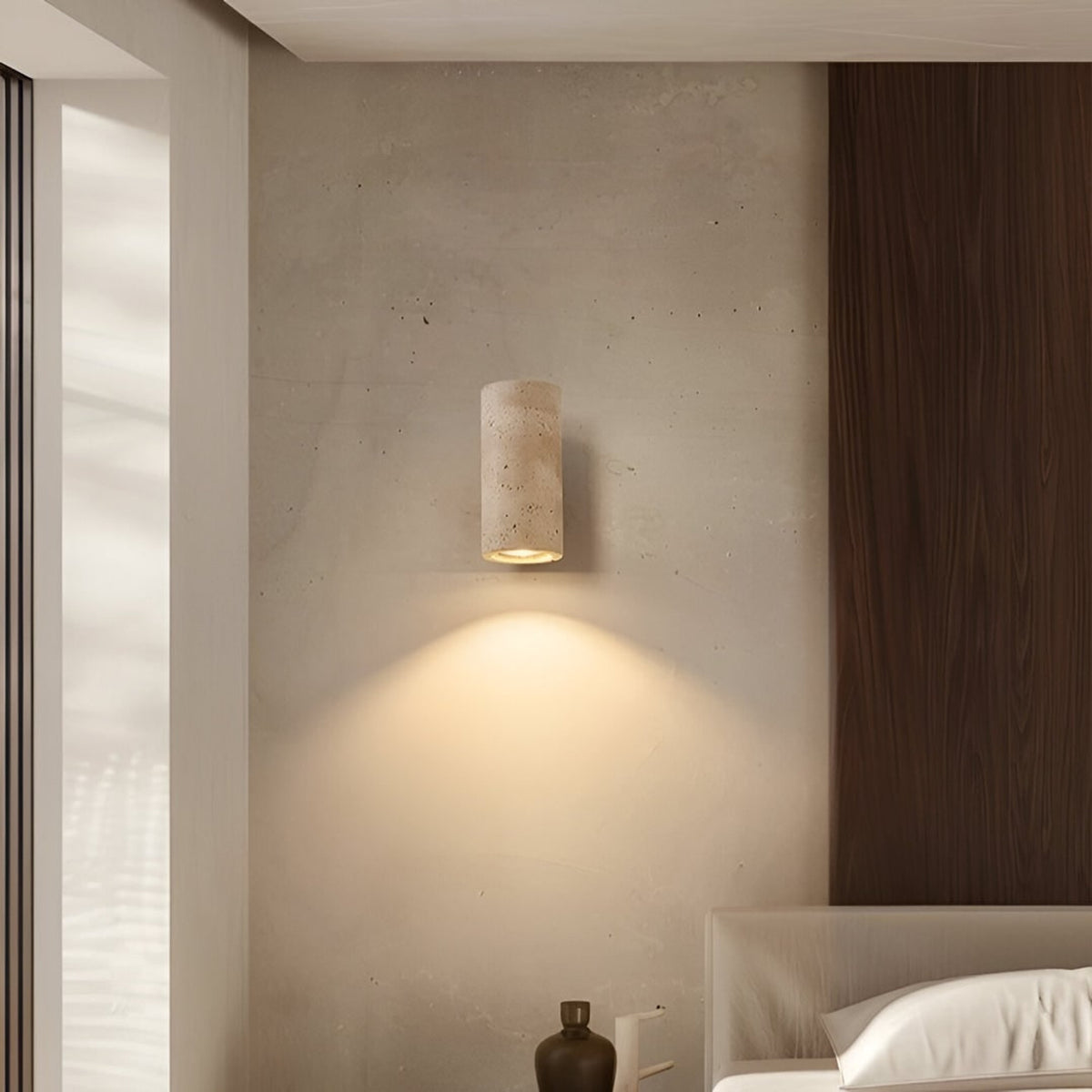 Travertine Style Hardwired LED Wall Light With Up Down Light - Image 15