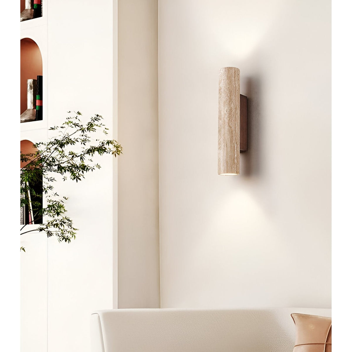 Travertine Style Hardwired LED Wall Light With Up Down Light - Image 11