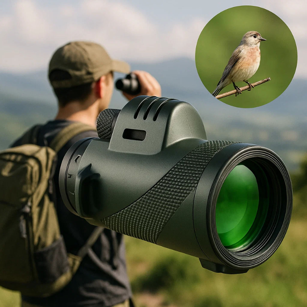 Ultra-Zoom Monocular Telescope With 600x HD Lens Compact For Hiking And Birdwatching - Image 1