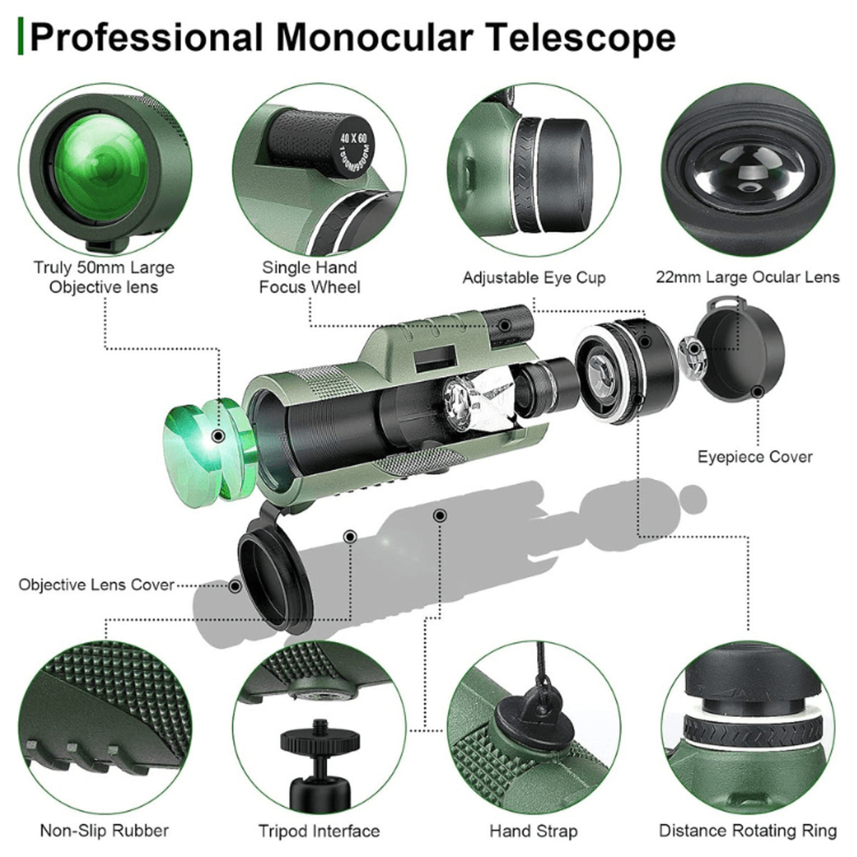 Ultra-Zoom Monocular Telescope With 600x HD Lens Compact For Hiking And Birdwatching - Image 9