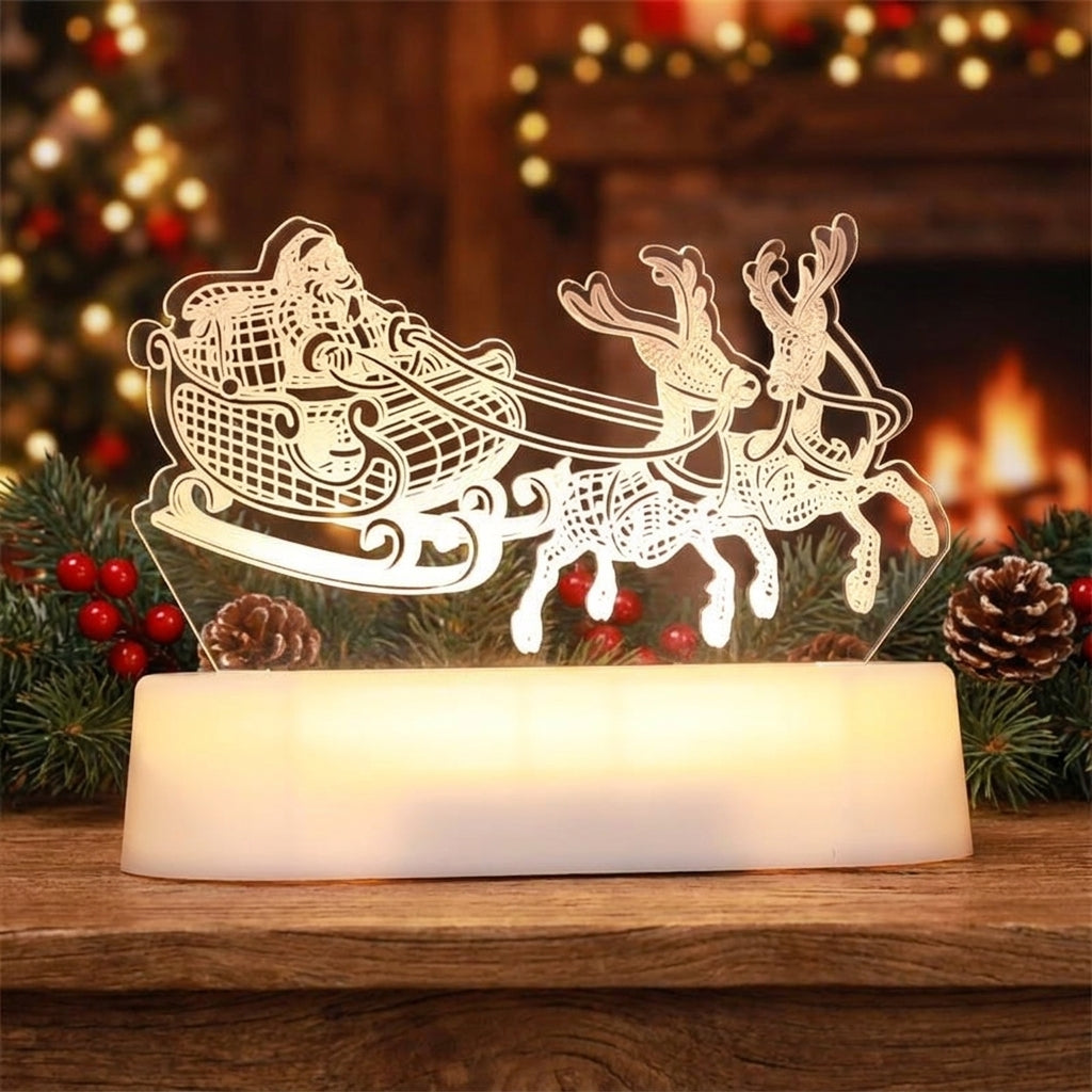 Christmas Decorations LED Night Light Acrylic Lamp 3D Design - Image 11