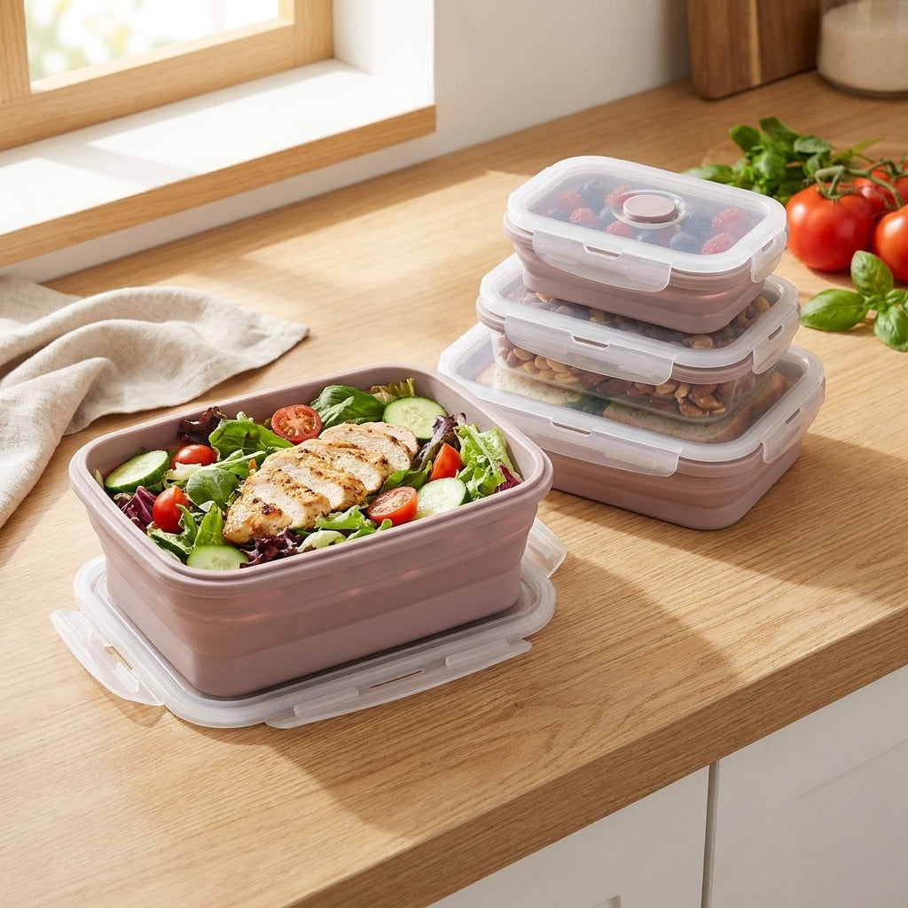 Lunch Box Collapsible Microwave Safe Container Set - Image 9