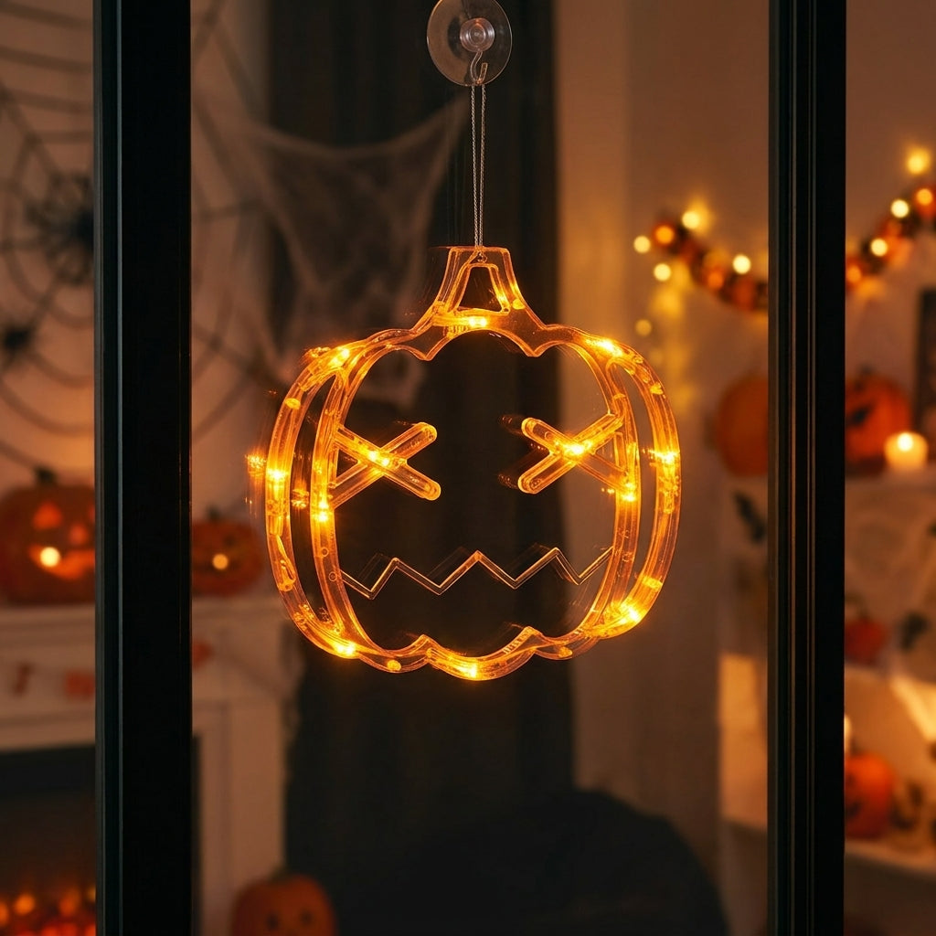 Halloween Window Hanging Lights Orange LED Suction Cup Party Decor - Image 20