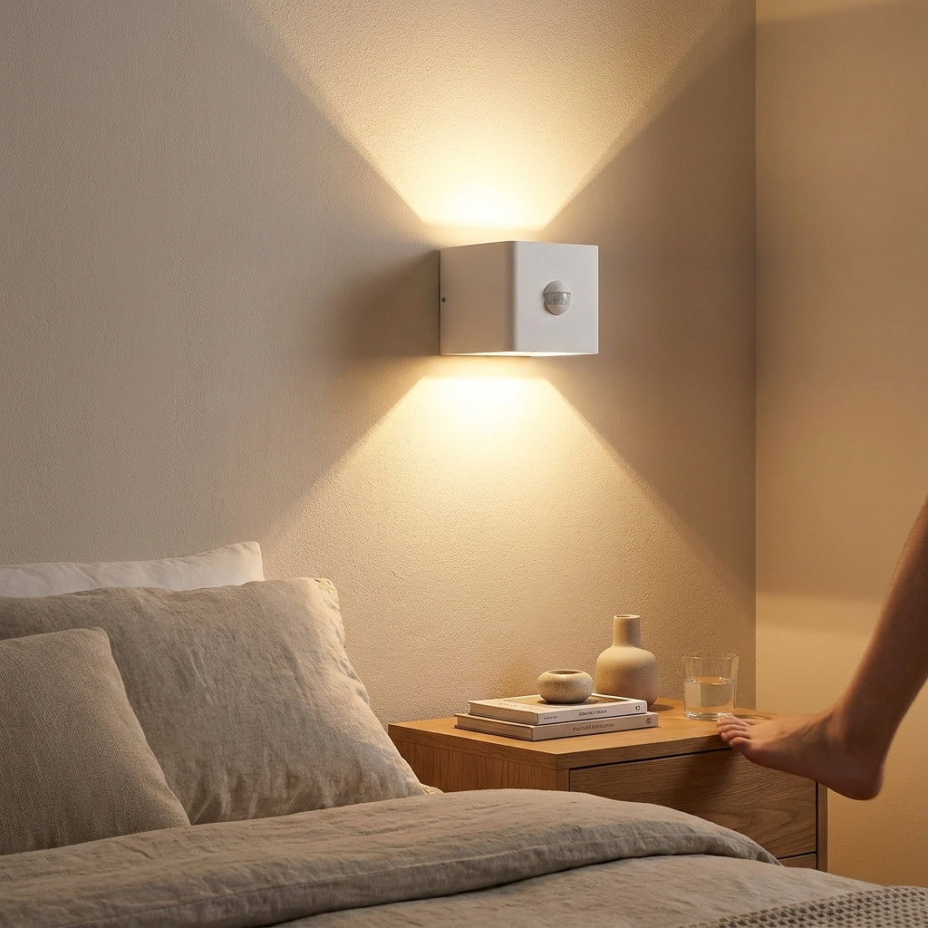 Wall Sconce Night Light Motion Sensor Light Wireless Warm Cube - Image 6