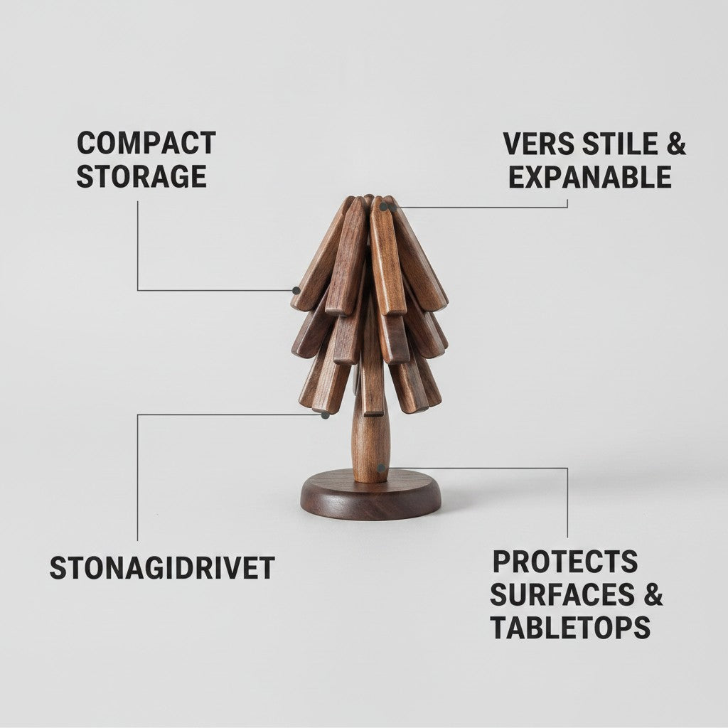 folding walnut wood trivet key benefits and features