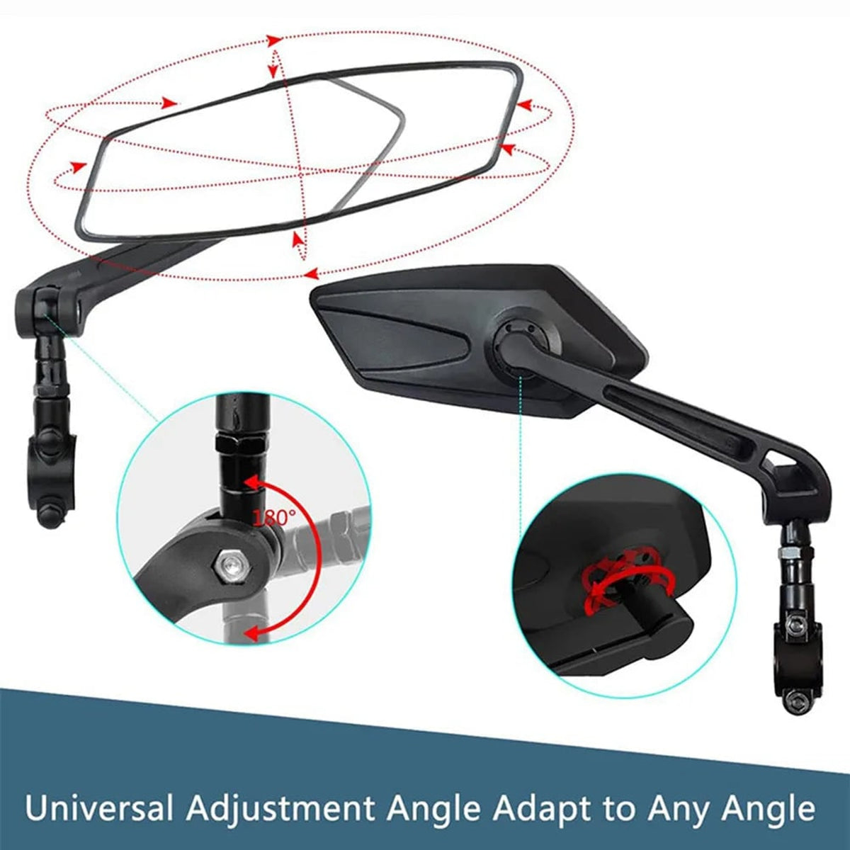 Wide-Angle Foldable Bike Mirrors With 360-Degree Rotation - Image 6