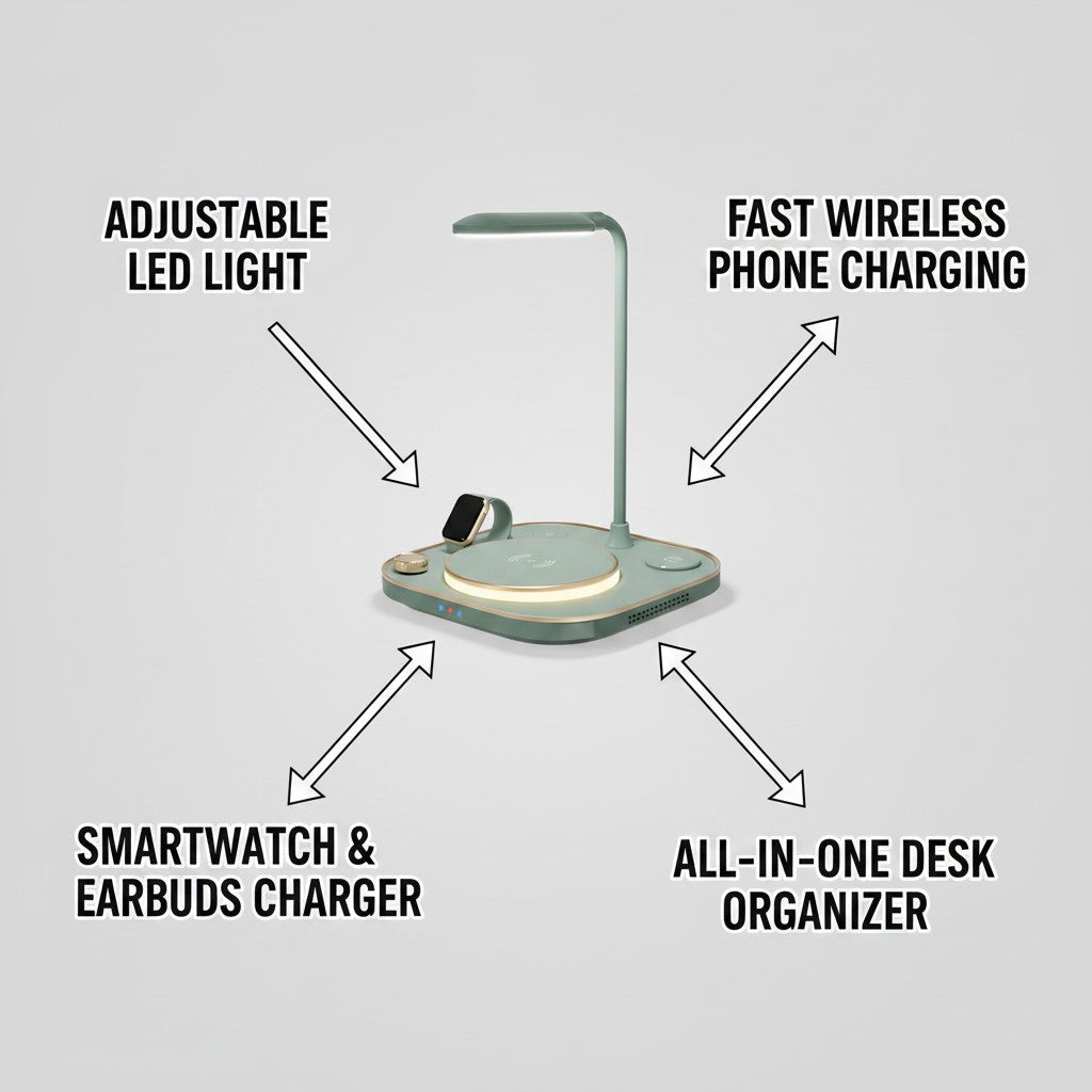 One Tidy Spot for Every Device — and Your Light