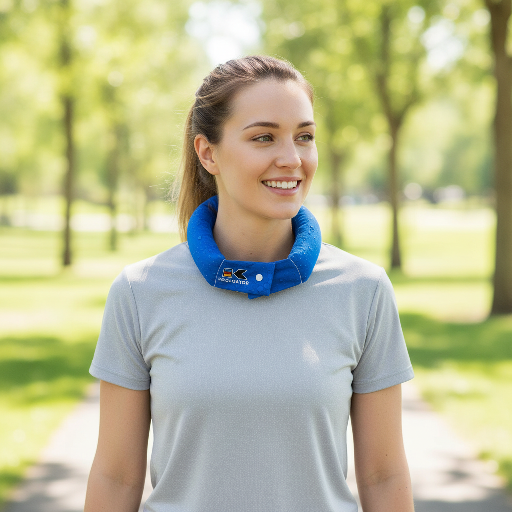 Cooling Towel, Neck Wrap with Snap Closure, Hands-Free Neck Band