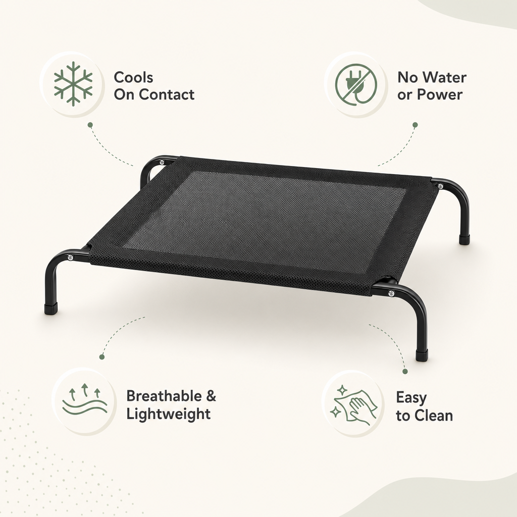 Dog Cooling Mat, Elevated Mesh Bed, Breathable Airflow benefits