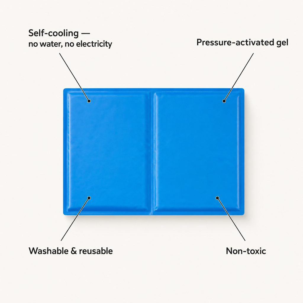 Dog Cooling Mat, Pressure-Activated Gel Pad, Breathable Self-Cooling for Dogs benefits