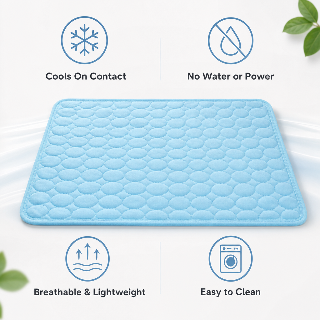 Dog Cooling Mat, Ice Silk Self-Cooling, Washable