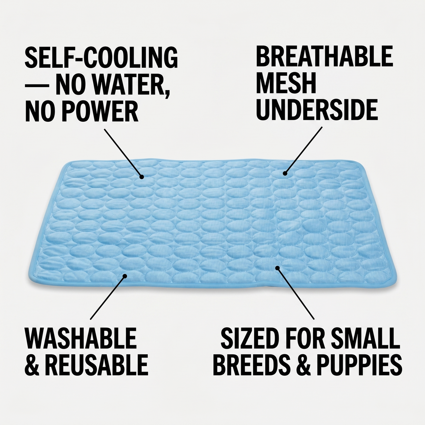 Dog Cooling Mat, Small Breed and Puppy, Breathable Ice Silk Washable Pad benefits