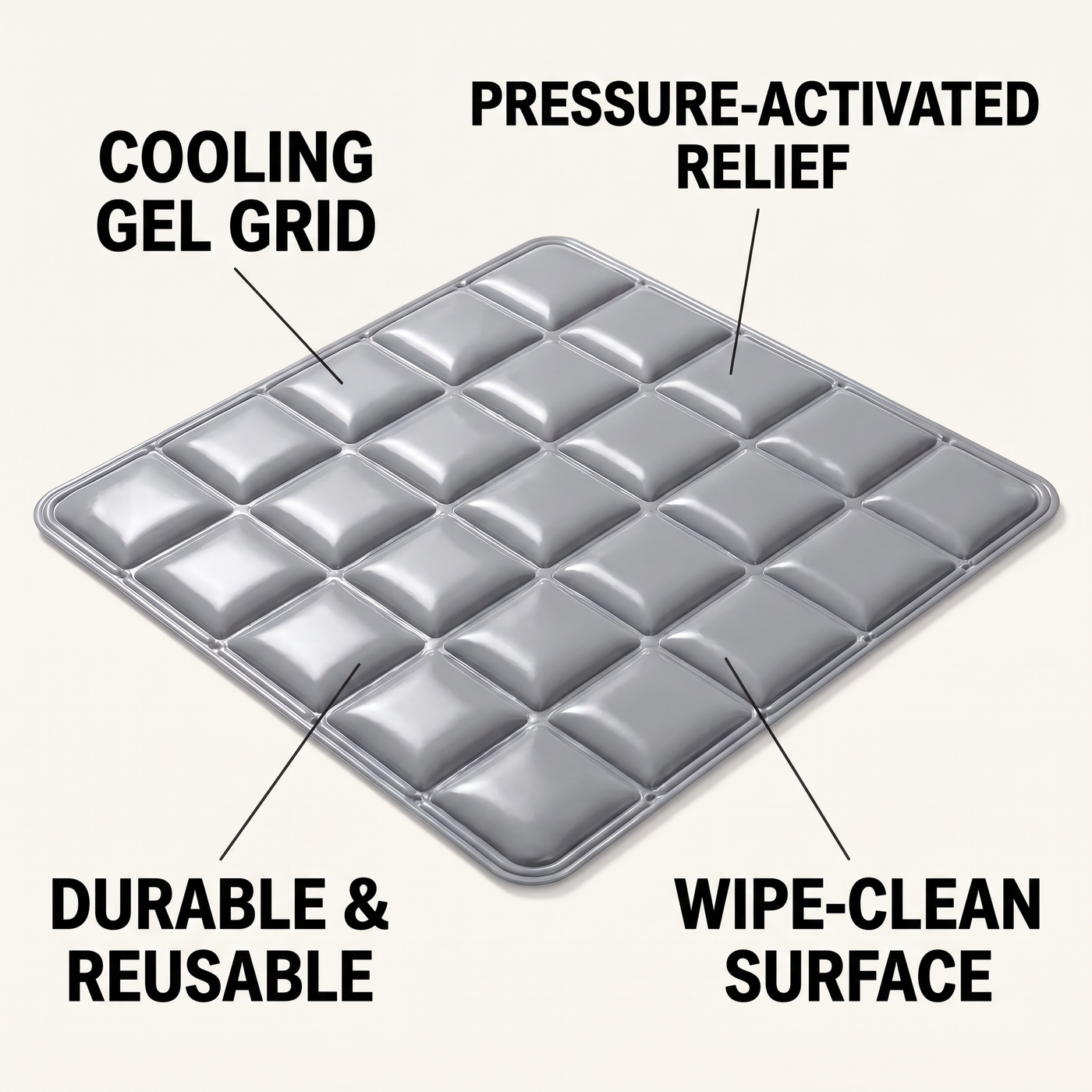 Dog Cooling Mat, Quilted Grid Gel Pad, Heat Relief for Dogs benefits