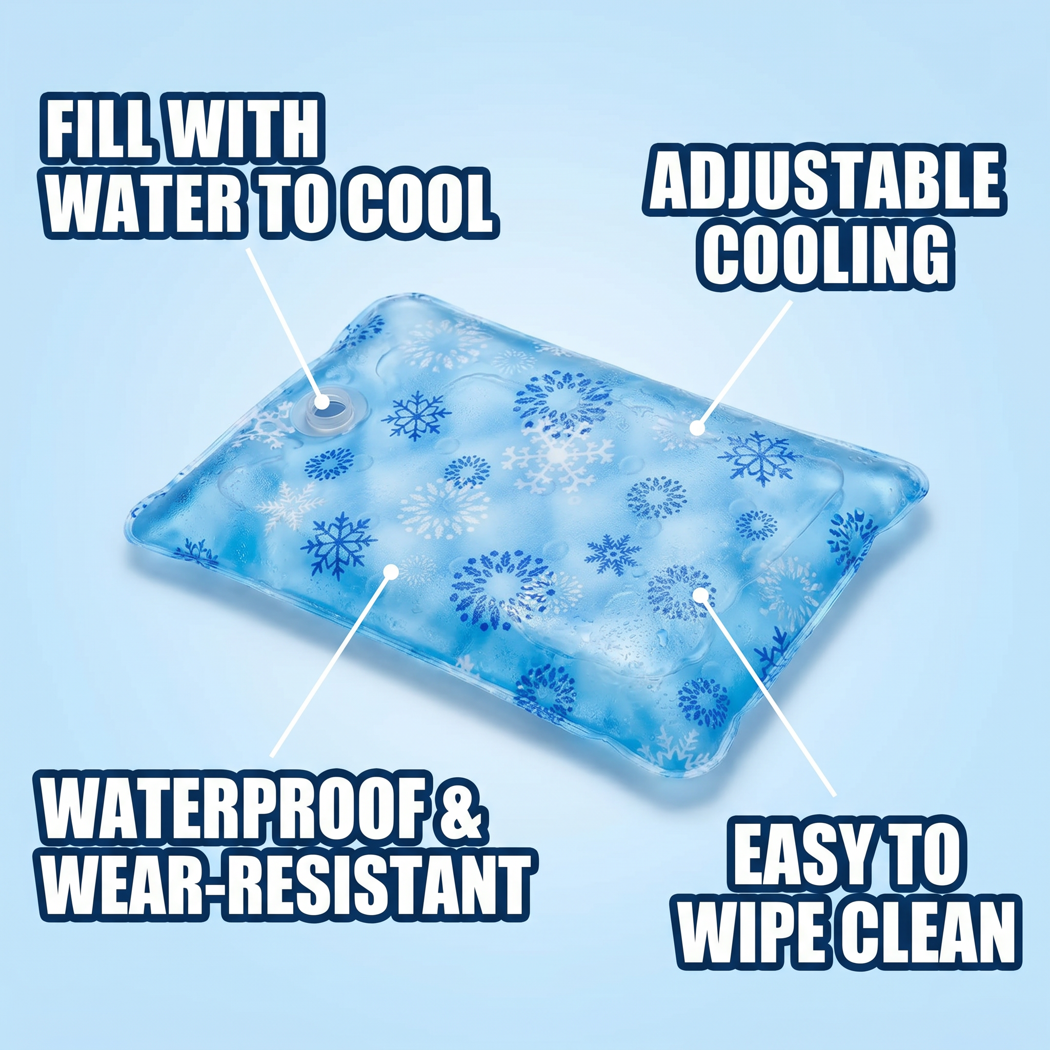 Dog Cooling Mat, Water-Fill Cooling Pad, Adjustable Waterproof Pet Mat