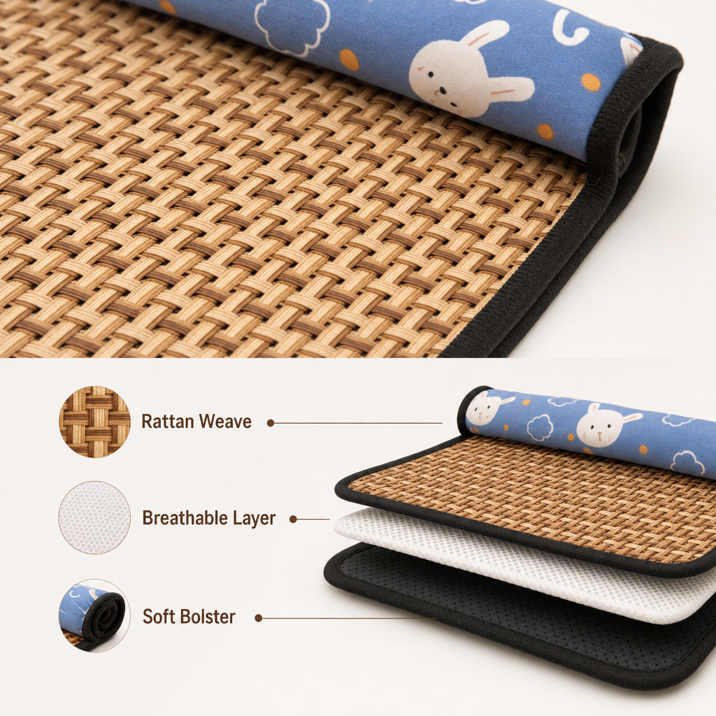 Dog Cooling Mat, Chew Resistant, Gel-Free Non-Slip