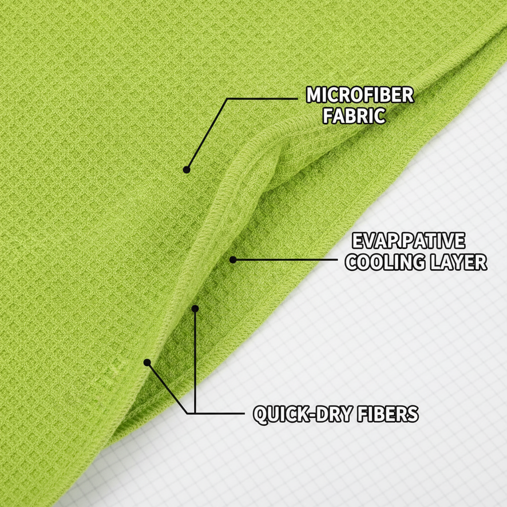 Cooling Towel Kit, Microfiber Chill Towel with Silicone Case and Clip