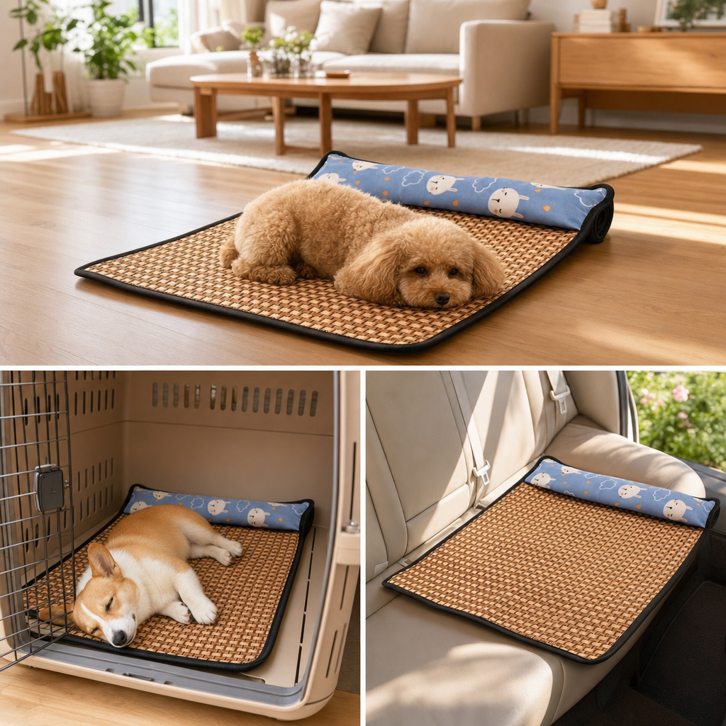 Dog Cooling Mat, Chew Resistant, Gel-Free Non-Slip