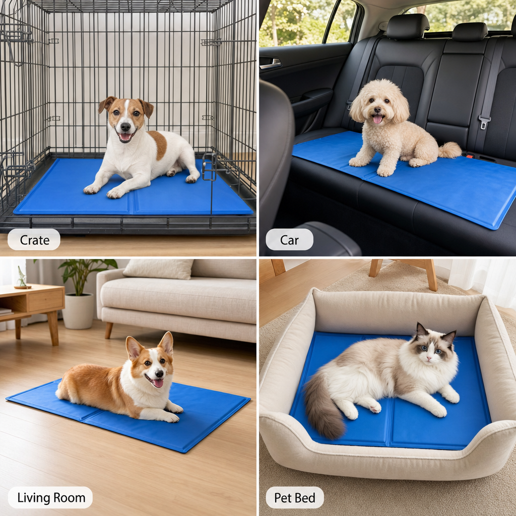 Dog Cooling Mat, Pressure-Activated Gel Pad, Breathable Self-Cooling for Dogs and Cats