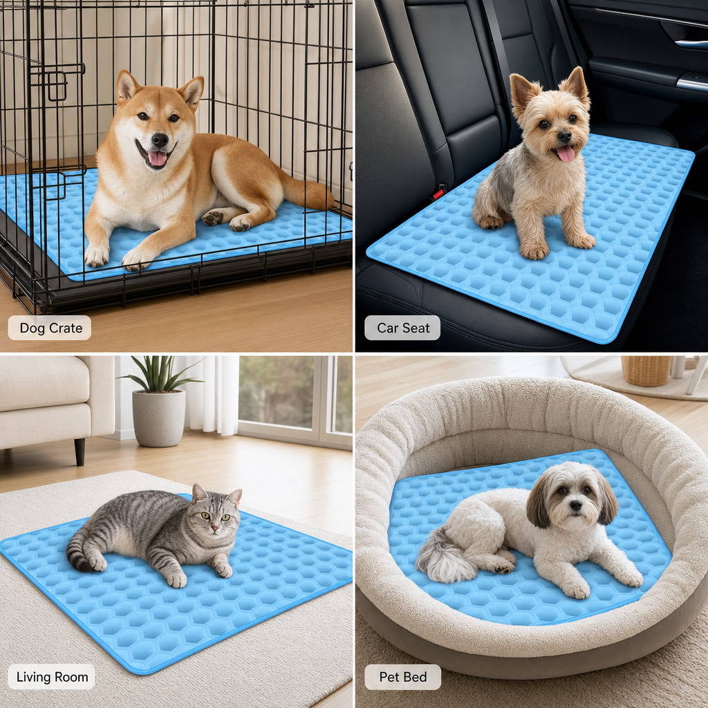 Dog Cooling Mat, Raised Bead Texture, Breathable Ice Pad for Dogs and Cats