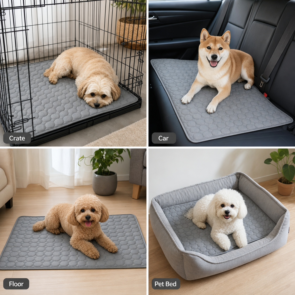 Dog Cooling Mat, Breathable Mesh Airflow, Lightweight Ice Silk Pet Pad