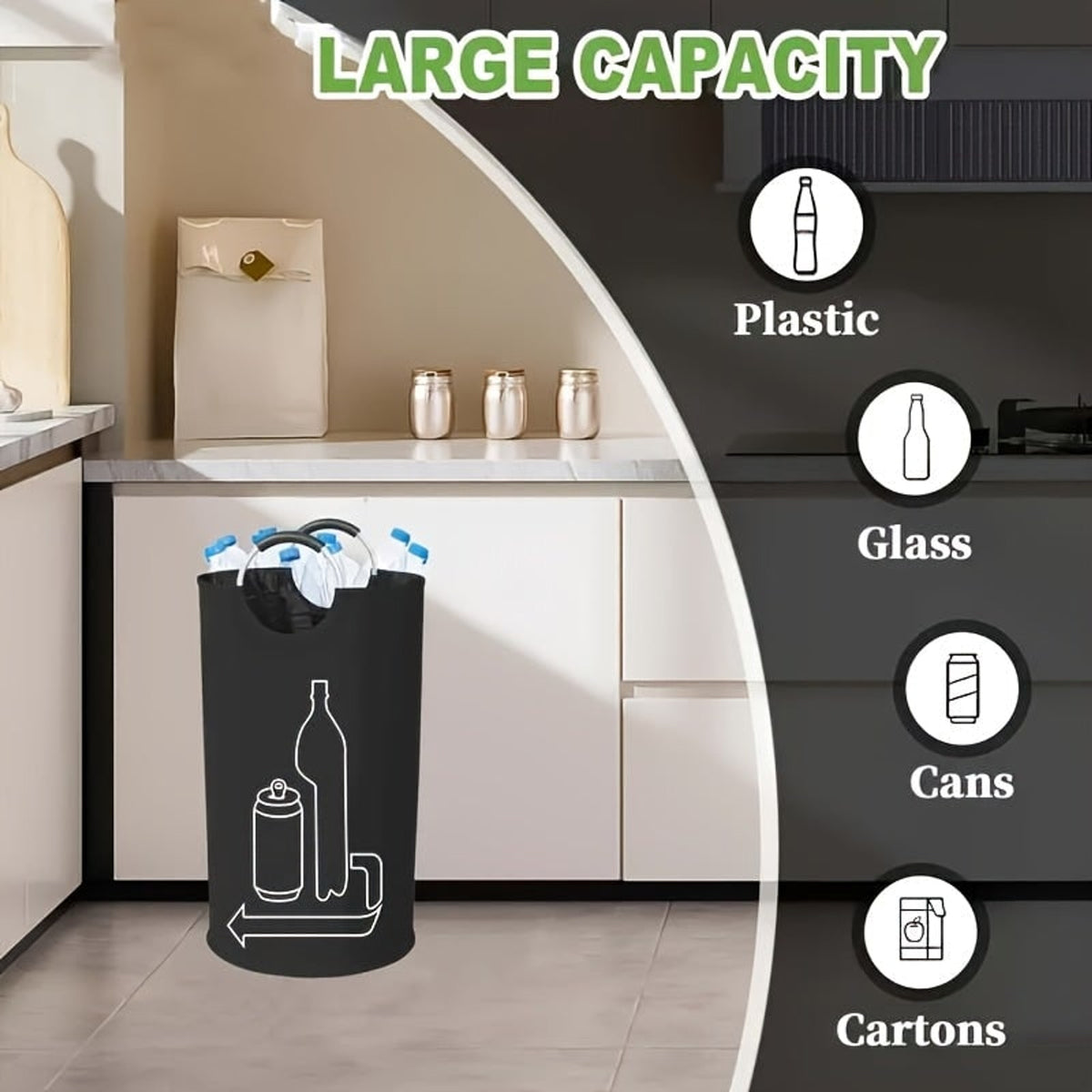 115l Collapsible Storage Bin For Laundry And Recycling - Image 7