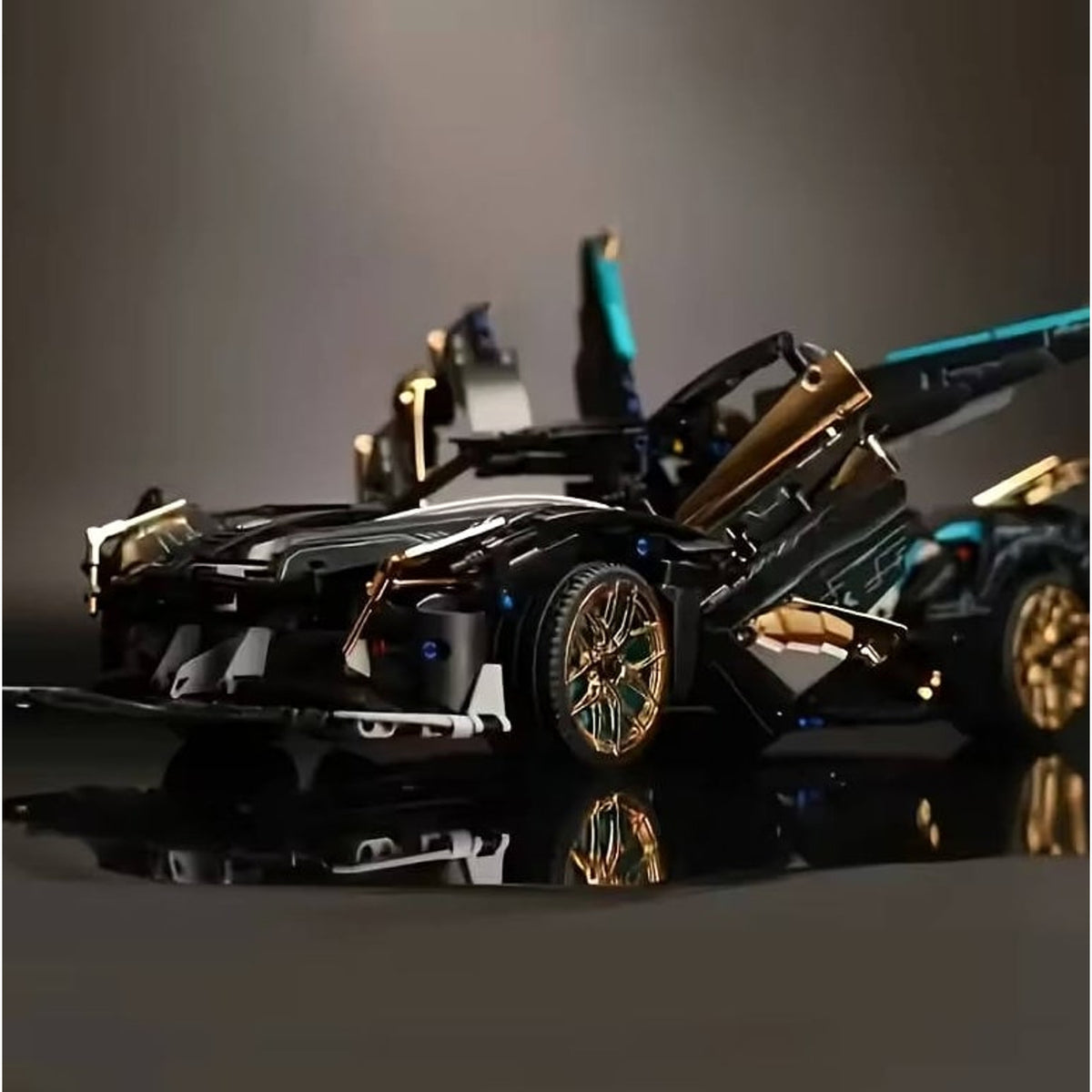 1690-Piece V12 Model Car Building Block Set With Working Steering And Suspension - Image 6