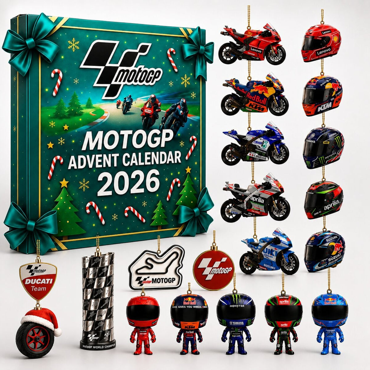 2026 Moto Gp Advent Calendar With 24 Motorcycle Figurines And Helmets - Image 7
