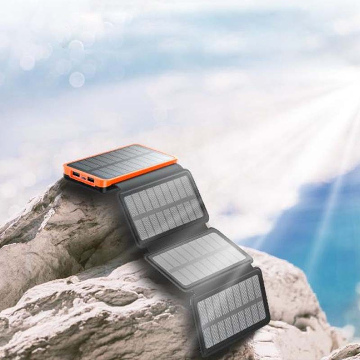 25000mAh High-Performance Solar Power Bank With 4 Panels 3A Fast Charging And 3 USB Outputs - Image 8