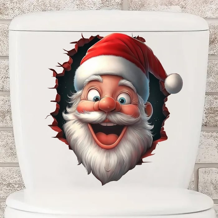 3D Santa Wall Sticker Set With Peel And Stick Vinyl Decals - Image 4