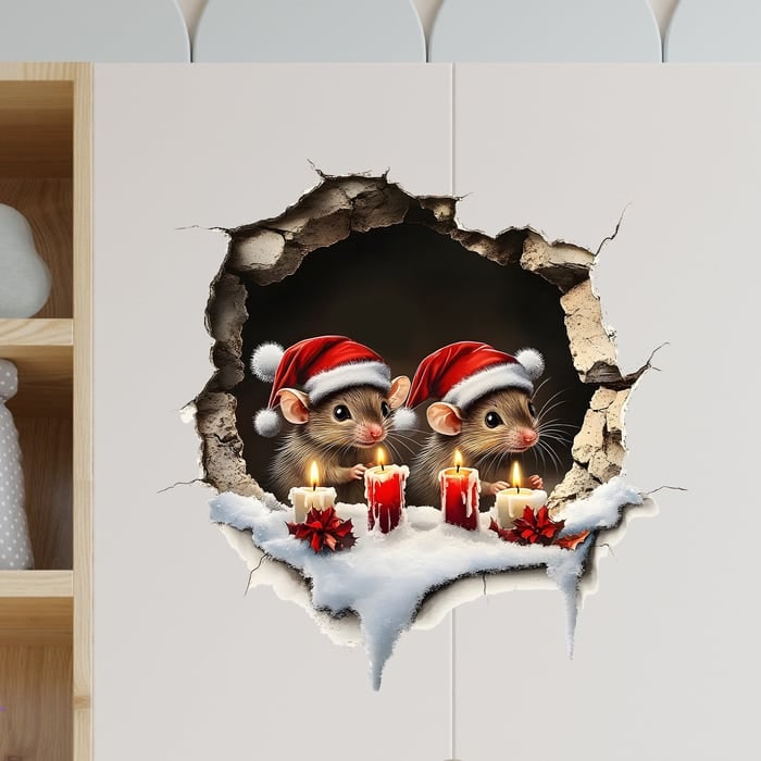3D Santa Wall Sticker Set With Peel And Stick Vinyl Decals - Image 6