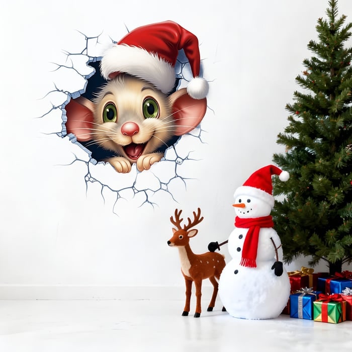 3D Santa Wall Sticker Set With Peel And Stick Vinyl Decals - Image 7