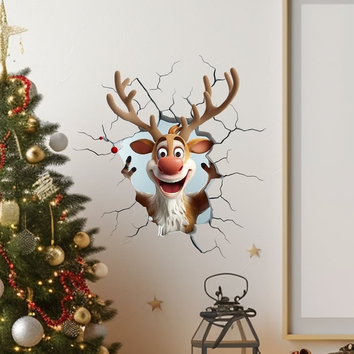 3D Santa Wall Sticker Set With Peel And Stick Vinyl Decals - Image 8