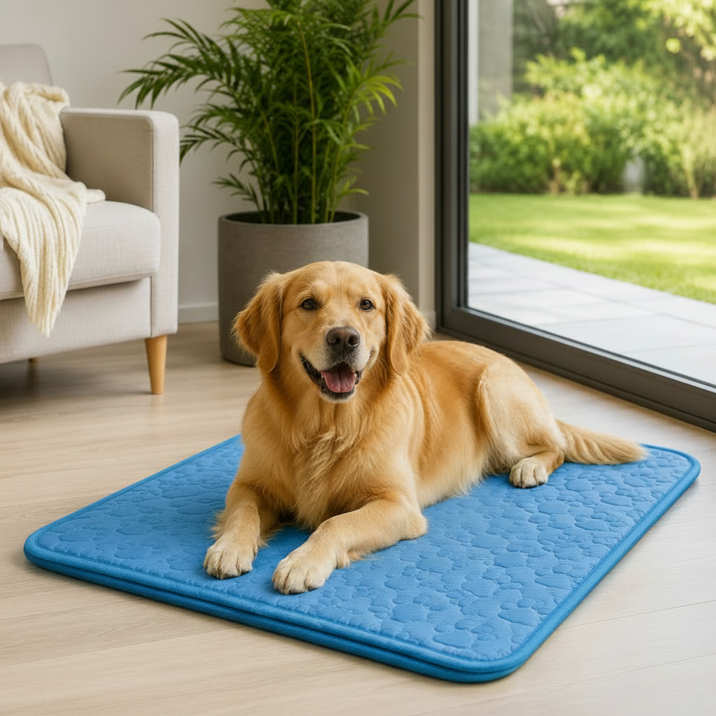 Dog Cooling Mat, PCM Phase-Change Cool-Touch Top, Self-Cooling Pet Pad, Foldable Washable Summer Mat
