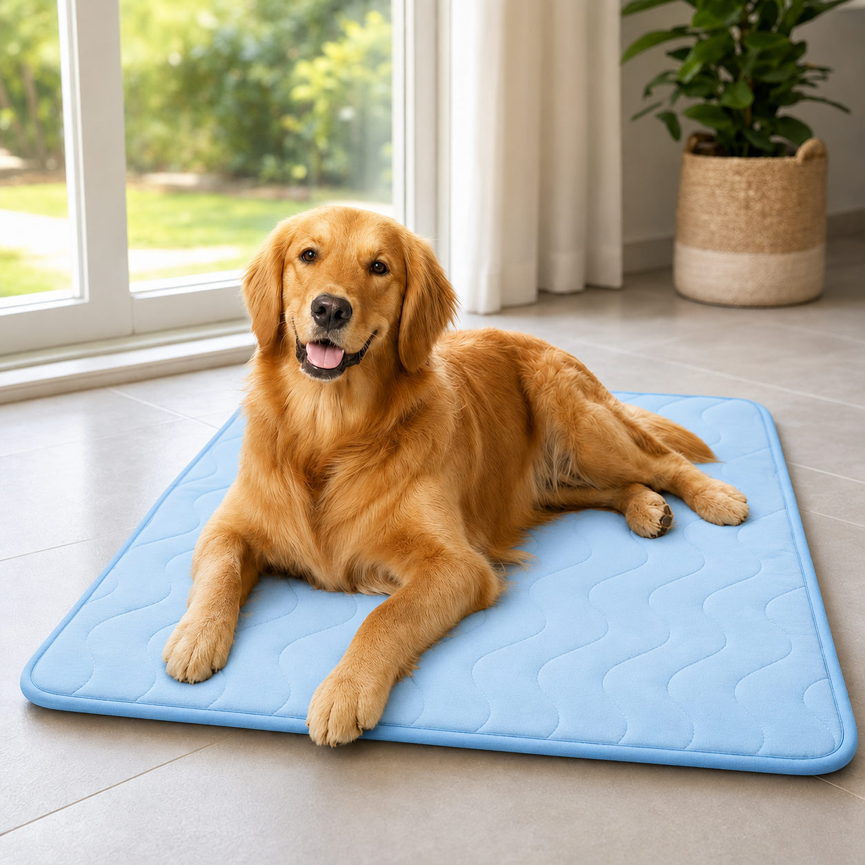Dog Cooling Mat, Color-Changing Arc-Chill Top, Plush Self-Cooling Pet Pad, Washable Summer Mat