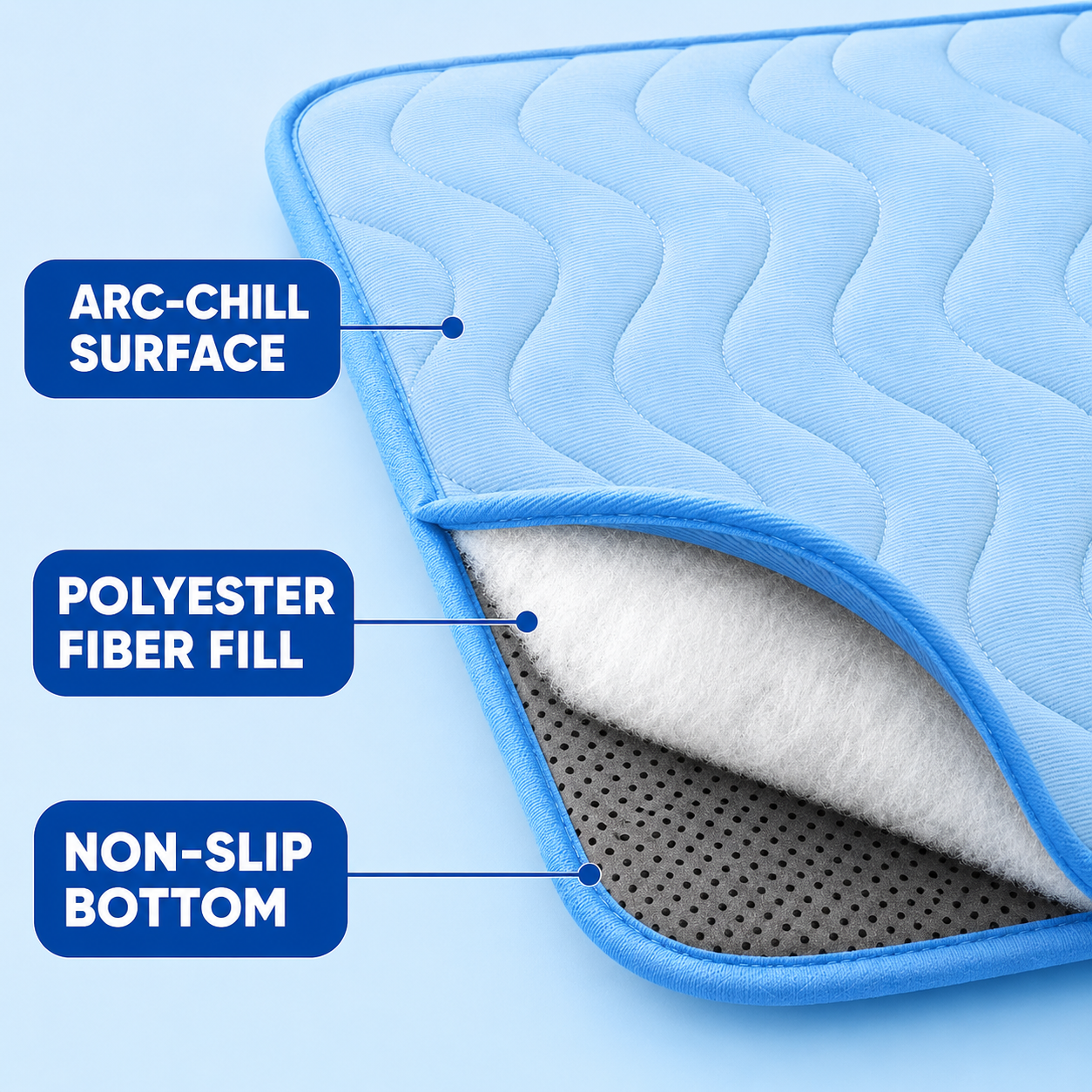 Dog Cooling Mat, Color-Changing Arc-Chill Top, Plush Self-Cooling Pet Pad, Washable Summer Mat