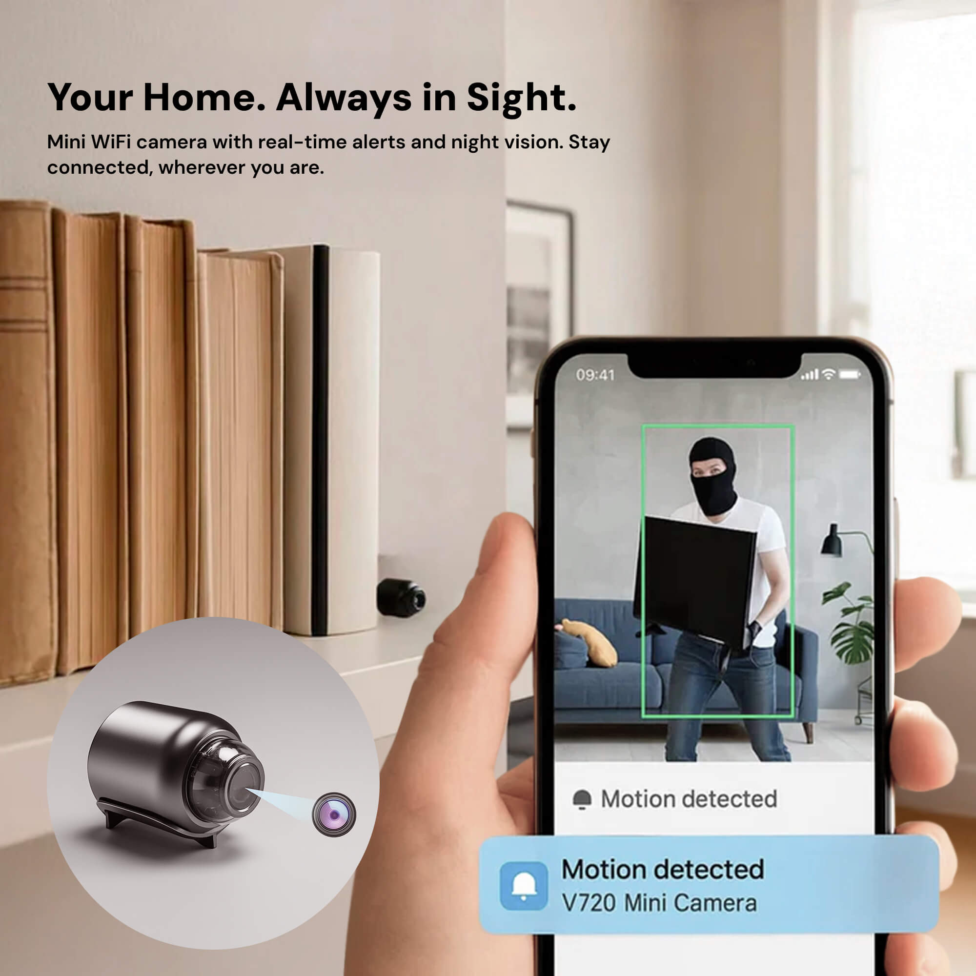 Camera for Home Security Hidden Camera Small WIFI Spy Camera - Image 2