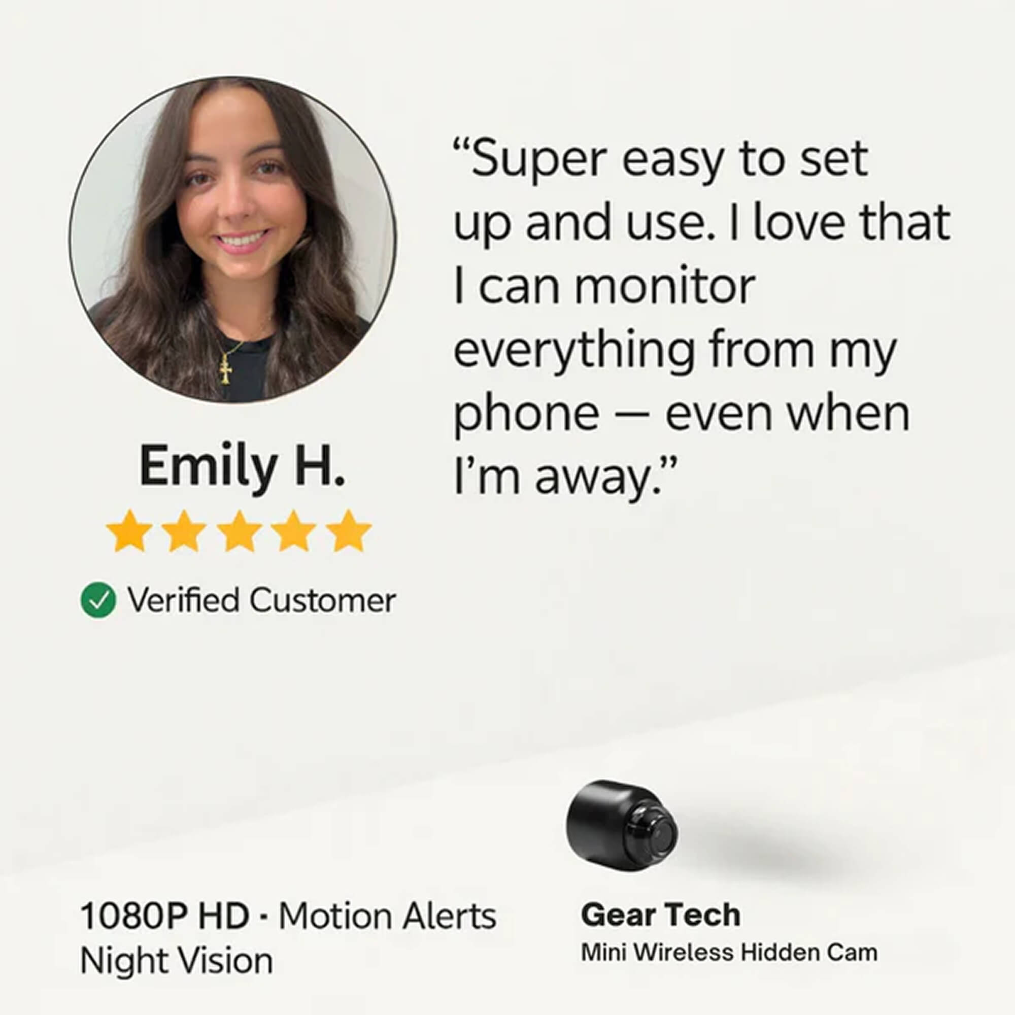 Camera for Home Security Hidden Camera Small WIFI Spy Camera - Image 9