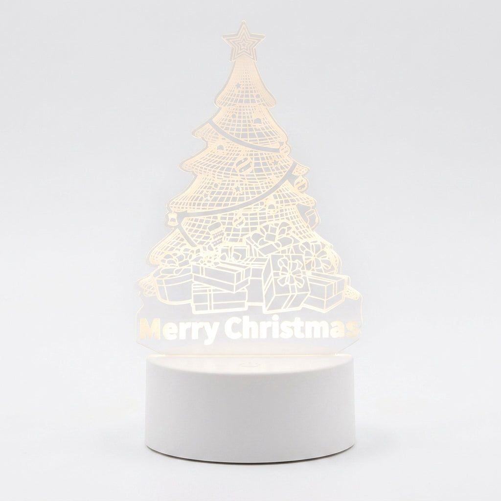 Christmas Decorations LED Night Light Acrylic Lamp 3D Design - studio