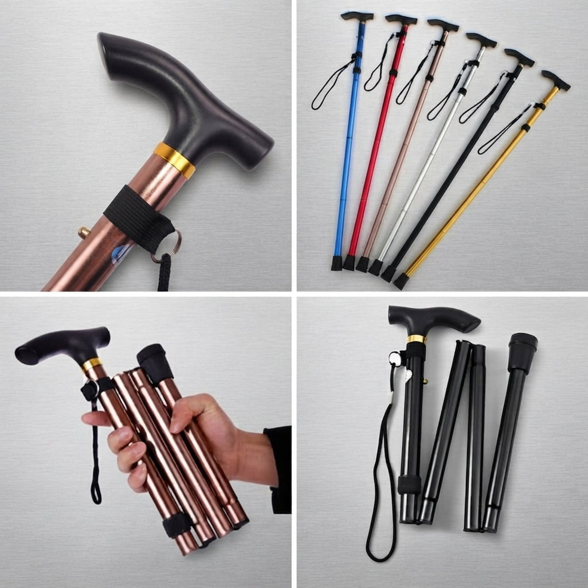 Adjustable Folding Walking Cane For Hiking And Travel Support - Image 5