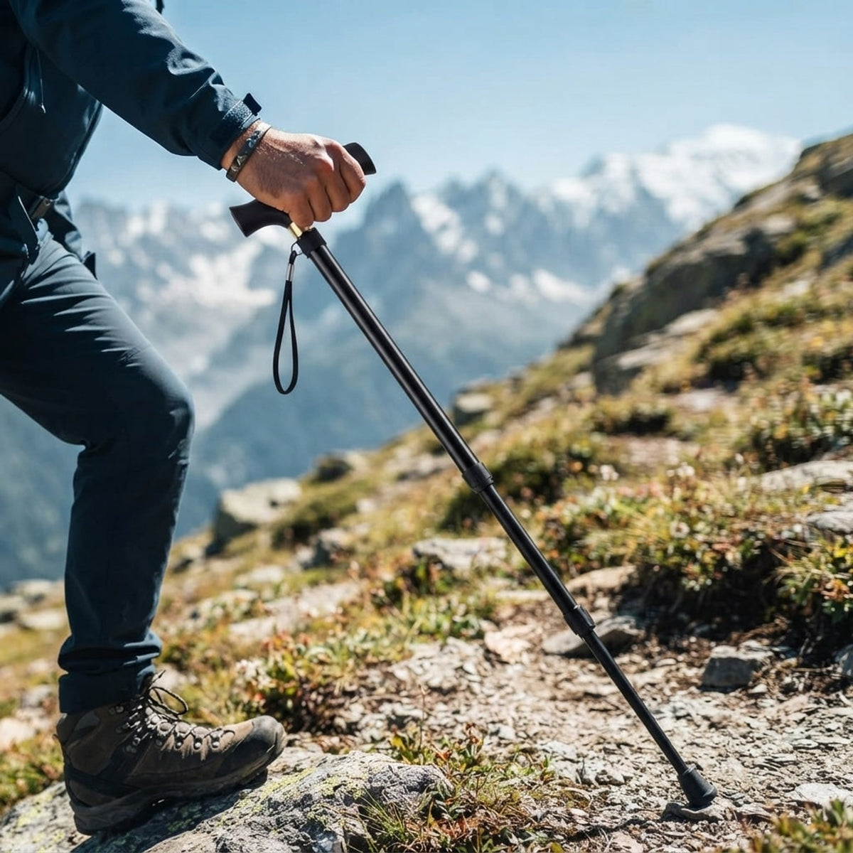 Adjustable Folding Walking Cane For Hiking And Travel Support - Image 2