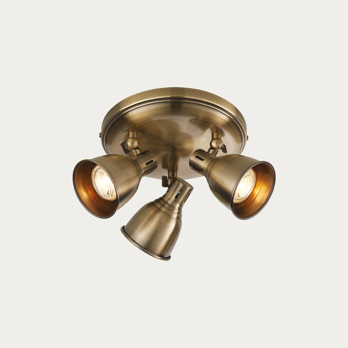 Antique Brass Round Spotlight With Ceiling - Image 1