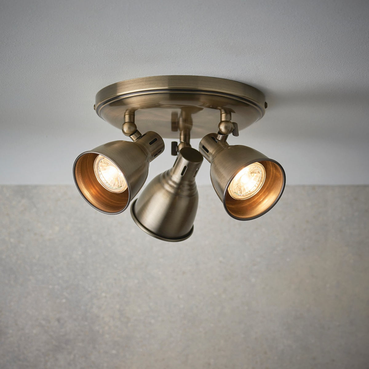 Antique Brass Round Spotlight With Ceiling - Image 2