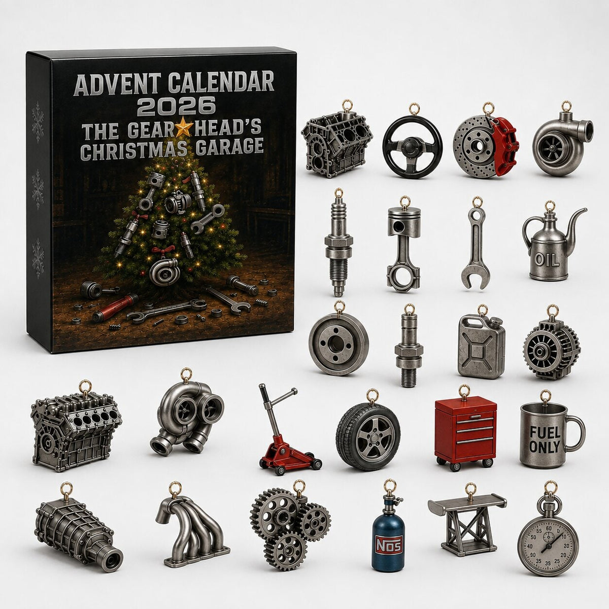 Automotive Themed Advent Calendar With 24 Car Parts Garage Surprises - Image 6