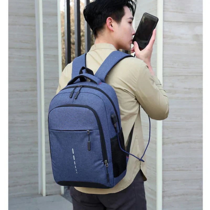 Backpack Laptop Bag USB Port Travel Commuter Reflective - Image 5