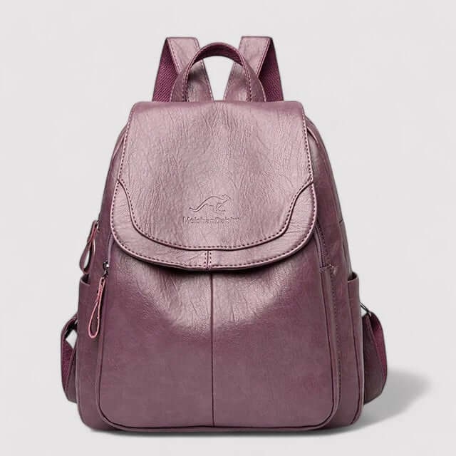 Backpack Stylish Faux Leather Flap Closure Ladies Design - Image 10