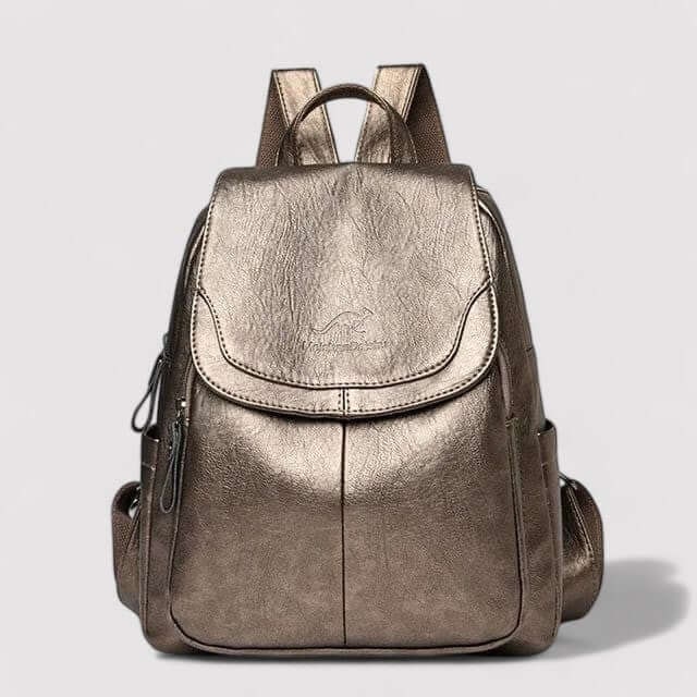 Backpack Stylish Faux Leather Flap Closure Ladies Design - Image 8